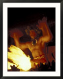 Fire Dancer Performs Traditional Luau  Big Island  Hawaii  USA
