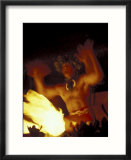 Fire Dancer Performs Traditional Luau  Big Island  Hawaii  USA