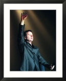 Jim Kerr of Simple Minds Waves at the Scotland Rocks for Kosovo Concert  May 1999