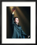 Jim Kerr of Simple Minds Waves at the Scotland Rocks for Kosovo Concert  May 1999