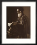 Elderly Tunisian Man Reading a Book