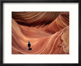 Man Walking through the Wave Formation  Vermillion Cliffs National Monument