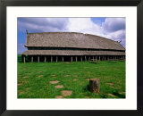 Longhouse in Stave Style at Viking Ring Fortress  Trelleborg  West Zealand  Denmark