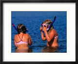 Young Girls with Snorkel and Masks in Water  Vejbystrand  Skane  Sweden