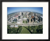 State Capitol and Downtown Seen from Gateway Arch  Which Casts a Shadow  St Louis  USA