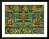 Detail of Wall Mural at a Buddhist Temple  Taegu  South Korea