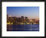 City Skyline at Dusk  Boston  Massachusetts  USA