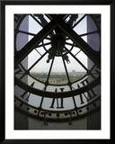 View Across Seine River Through Transparent Face of Clock in the Musee d'Orsay  Paris  France