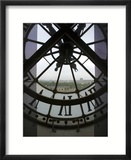 View Across Seine River Through Transparent Face of Clock in the Musee d'Orsay  Paris  France