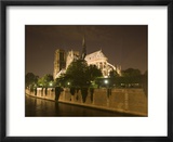 Notre Dame Cathedral at Night  Paris  France