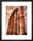 Greek Columns and Greek Carvings of Women  Temple of Zeus  Athens  Greece