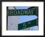 Broadway and 5th Avenue Street Signs  Manhattan  New York City  New York  USA