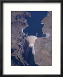 Aerial View of the Hoover Dam and Lake Mead  Nevada  USA