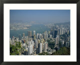 Aerial View of Hong Kong Harbour  China