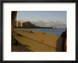 Surfer Heads to the Water in Honolulu  Waikiki Beach  Hawaii