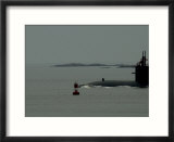 Submarine Cruising on the Surface of the Thames River  Groton  Connecticut