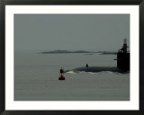 Submarine Cruising on the Surface of the Thames River  Groton  Connecticut