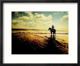 Woman Horseback at Edge of the Water