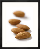 Almond (Prunus Dulcis)  Nuts on a White Background