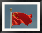 The Chinese National Flag Waves Above Tiananmen Square