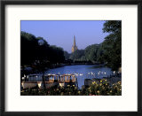 Holy Trinity Church and Barges on River Avon  Stratford-on-Avon  England