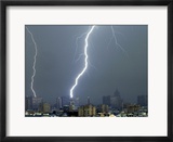 Lightning Strikes in Moscow During a Violent Rain Storm