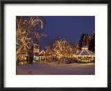 Gazebo and Main Street at Christmas  Leavenworth  Washington  USA