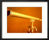 Antique Brass Telescope in Orange Light
