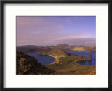 Scenic View of a Crater-Type Lake in the Galapagos Islands