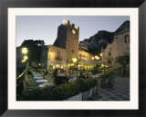 Outdoor Cafe/Restaurant at Twilight with Diners