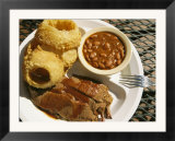 Brisket  Beans  and Rings at Famous Sonny Bryans Smokehouse