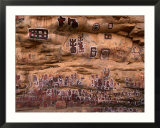 Circumcision ceremonial paintings on cliff at Songo village  Dogon country  Mali