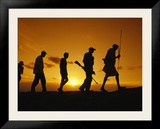 Silhouette of Laikipia Masai Guides and Tourists on a Bush Safari