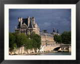 Fishermen on Banks of River Seine with the Louvre in Background  Paris  Ile-De-France  France