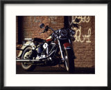 Motorcycle with Brick Wall and Graffiti