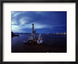 Tufa columns of porous calcium carbonate dot Mono Lake