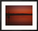 A beautiful red twilight settles over the Olympic Peninsula