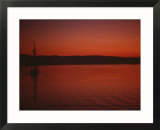 A beautiful red twilight settles over the Olympic Peninsula