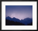 Lightning over mountains  Berchtesgaden National Park  Germany