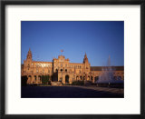 Moon Over Decorative Building  Seville  Spain