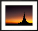 Sunset Sillouhette of Buddhist Temple  Thailand
