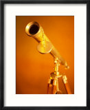 Antique Brass Telescope in Orange Light