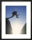 Business Man Leaping Across