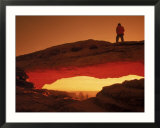 Hiker on Mesa Arch  Canyonlands National Park  UT