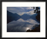 Rising Run Reflects in Lake Crecent  Olympic National Park  Washington  USA