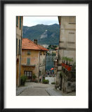 Cobblestone Street Down to Waterfront  Lake Orta  Orta  Italy