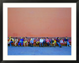 People Resting after Touring Forbidden City  Beijing  China
