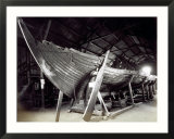 Remains of a Viking Karv the Boat is Shown Inside a Pavilion