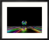 Abstract Bubble Over Multi-Colured Liquid Against Black Background