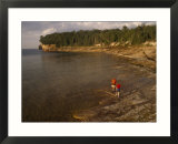 Backpackers at the Mouth of the Mosquito River  Pictured Rocks National Lakeshore  Michigan